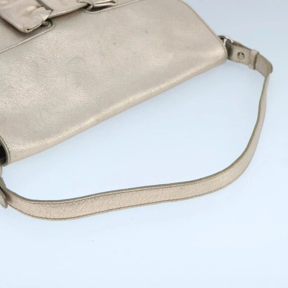 Salvatore Ferragamo Vala Shoulder Bag Leather Champagne Gold Auth 104964 - Picture 8 of 16